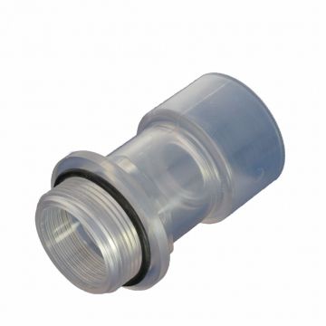 PVC-U Siktglas muff för montering sand filterventil. 50mm x 1 1/2